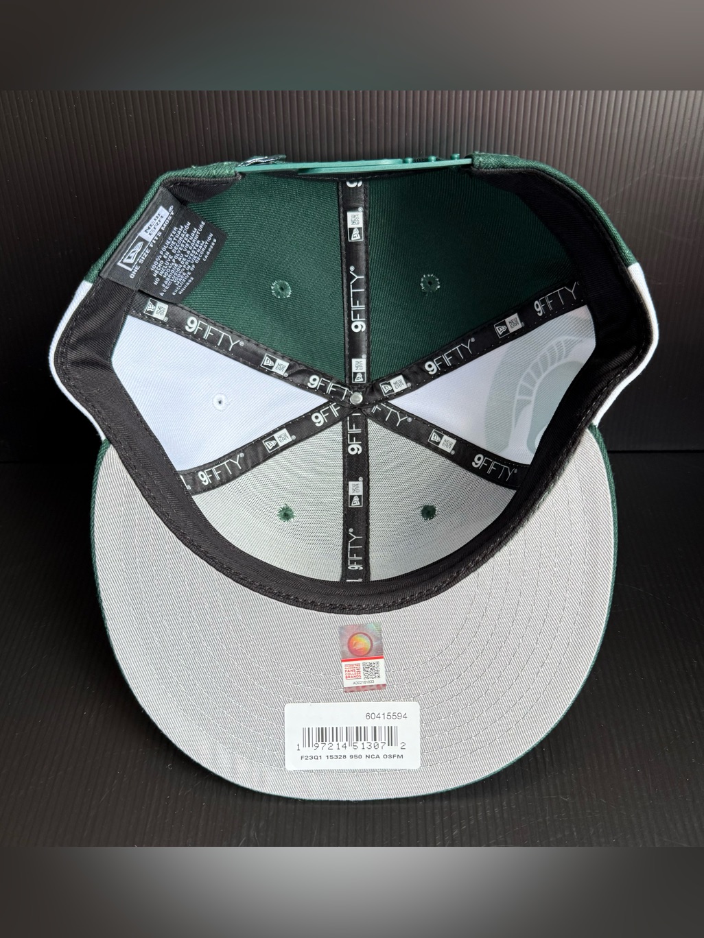 Nwt New Era Michigan State Spartans Green White Team Script Snapback Hat Cap — image 5 of 8